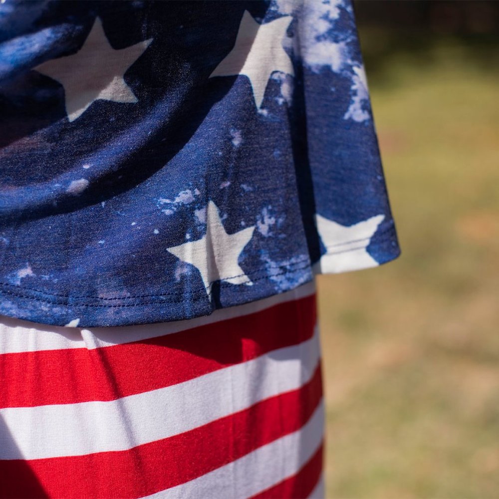 Patriotic Stars and Stripes Thin Strap Tank Top - Picture 5 of 6